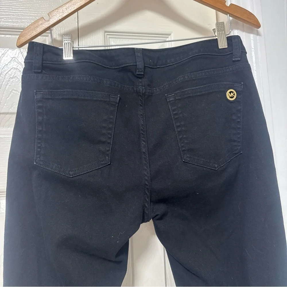 Michael Kors Black Skinny Pants with Gold Hardware